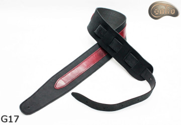 G17 RED gitárpánt, kétoldalas bőr pánt elektromos basszusgitárhoz