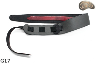 Cintura per chitarra G17 RED in pelle, cintura double-face per basso elettrico