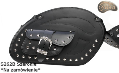 LEATHER SADDLEBAGS S262B WIDE *TO ORDER*