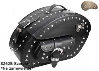 LEATHER SADDLEBAGS S262B WIDE *TO ORDER*