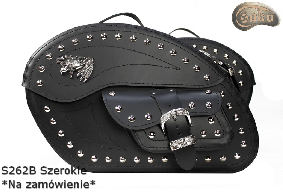 LEATHER SADDLEBAGS S262B WIDE *TO ORDER*