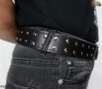 PA54 leather belt with flat decorative rivets