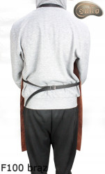 Leather protective apron F100 BROWN/butcher/welding/chef/barbecue/locksmith