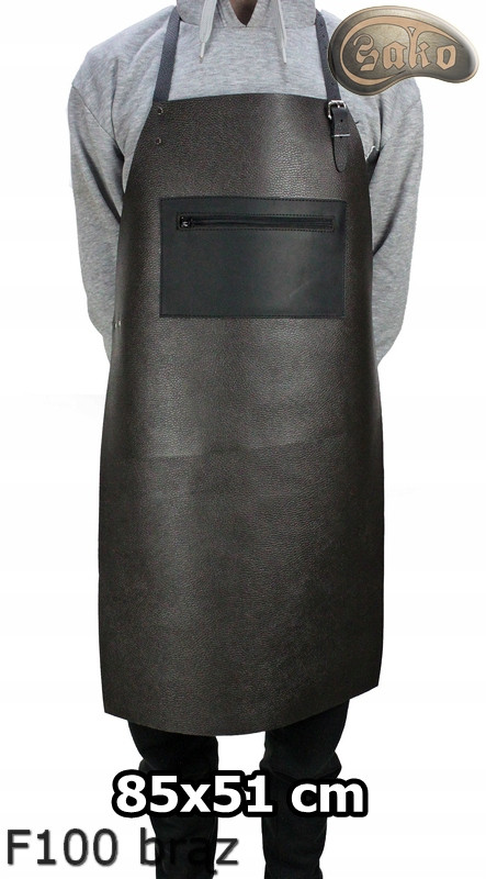Leather protective apron F100 BROWN/butcher/welding/chef/barbecue/locksmith