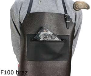 Leather protective apron F100 BROWN/butcher/welding/chef/barbecue/locksmith