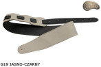 G19 Reversible Genuine Leather Electric/Bass Guitar Strap (Light Beige/Black)