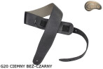 Sangle G21 pour guitare/basse électrique, beige foncé et noire, double face, cuir véritable