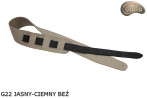 G22 Reversible Genuine Leather Electric/Bass Guitar Strap (Dark & ​​Light Beige)
