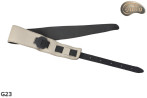 Tracolla per chitarra elettrica/basso G23, beige chiaro/nera, double-face, vera pelle