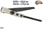 Tracolla per chitarra elettrica/basso G23, beige chiaro/nera, double-face, vera pelle