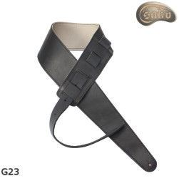 Tracolla per chitarra elettrica/basso G23, beige chiaro/nera, double-face, vera pelle