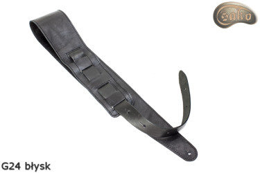 Tracolla per chitarra elettrica/basso G24 in vera pelle lucida a doppio lato