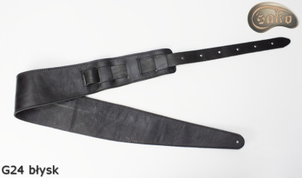 Tracolla per chitarra elettrica/basso G24 in vera pelle lucida a doppio lato