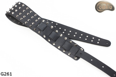 Sangle pour guitare électrique/basse G261 mate, double face, cuir véritable