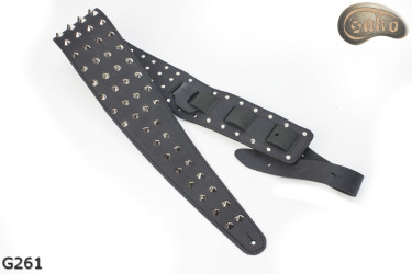Sangle pour guitare électrique/basse G261 mate, double face, cuir véritable