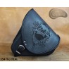 LEATHER SADDLEBAG S54 BLACK SKULL H-D SOFTAIL