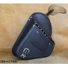 LEATHER SADDLEBAG S54 BLACK SKULL H-D SOFTAIL