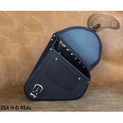 LEATHER SADDLEBAG S54 BLACK SKULL H-D SOFTAIL