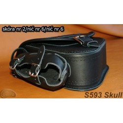 LEATHER SADDLEBAG S593 SKULL H-D SOFTAIL