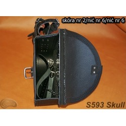 LEATHER SADDLEBAG S593 SKULL H-D SOFTAIL