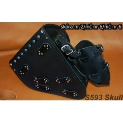 LEATHER SADDLEBAG S593 SKULL H-D SOFTAIL