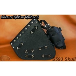 LEATHER SADDLEBAG S593 SKULL H-D SOFTAIL